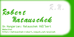 robert matauschek business card